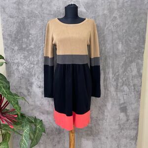 Eliza J Knit Dress Size M Color Block exposed zipper in back